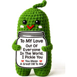 Mamagiftree handmade crochet pickle gift with love note