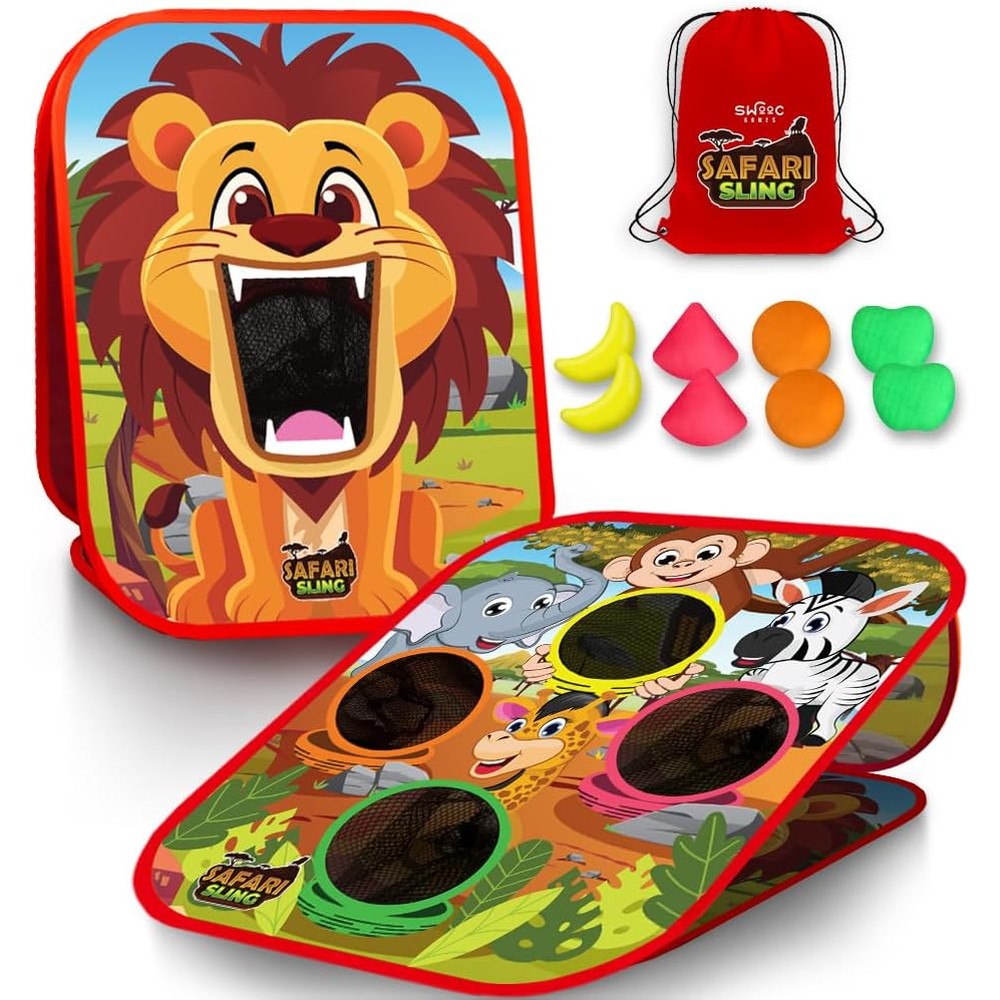 Swooc Games Safari Sling 2-in-1 bean bag toss front view