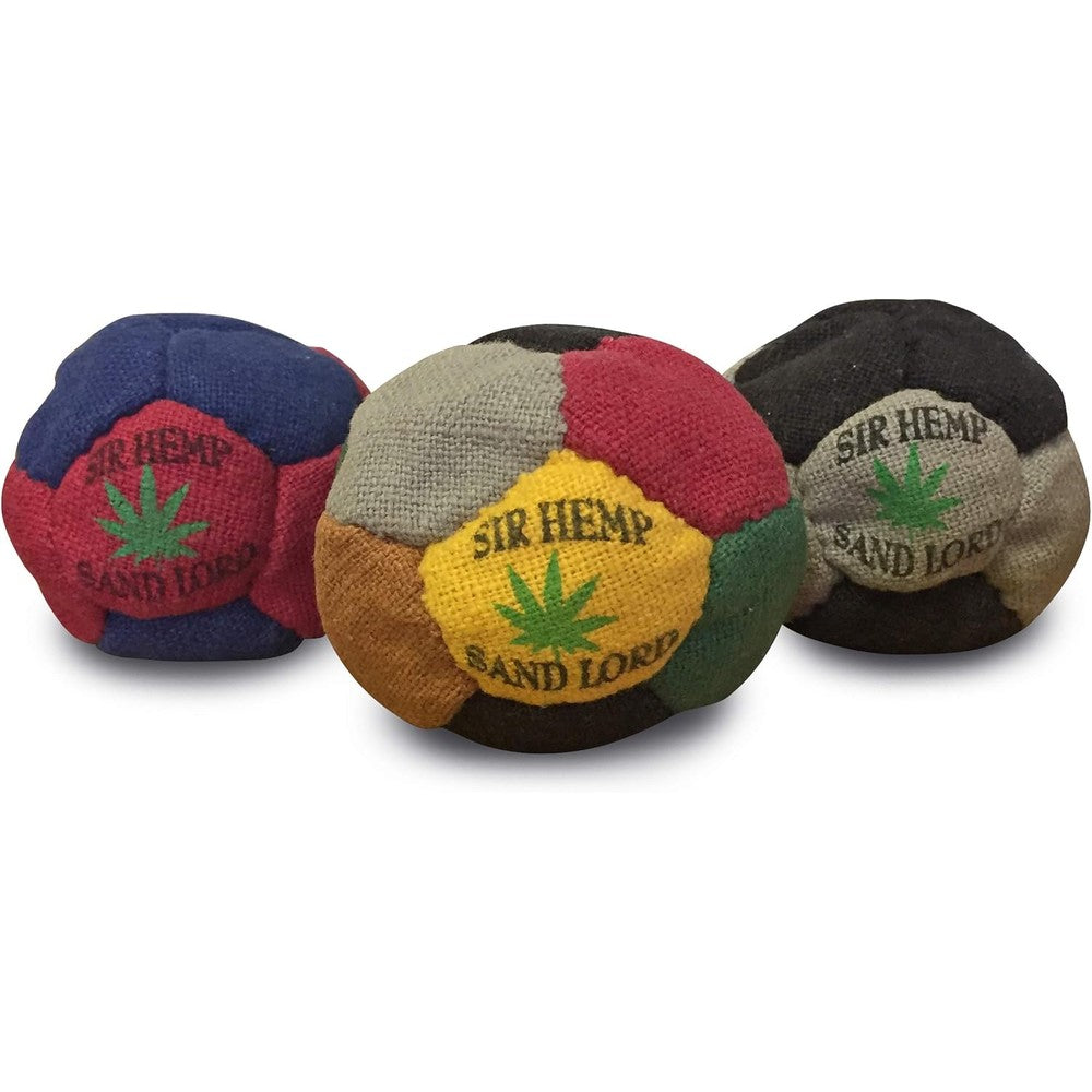 World Footbag Sir Hemp Sand Lord Footbag 3 Pack front view premium sand filled hacky sacks