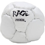 Zeekio The Rage genuine leather footbag white front view high-quality hacky sack