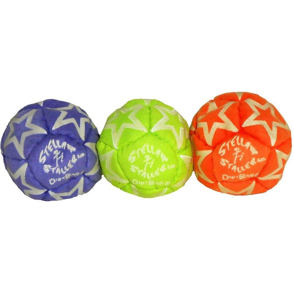 DIRTBAG Footbag Stellar Staller Three Pack front view authentic imported hacky sack