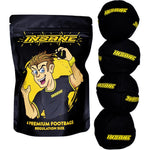 Insane premium footbag four pack front view showing the premium synthetic suede hacky sacks.
