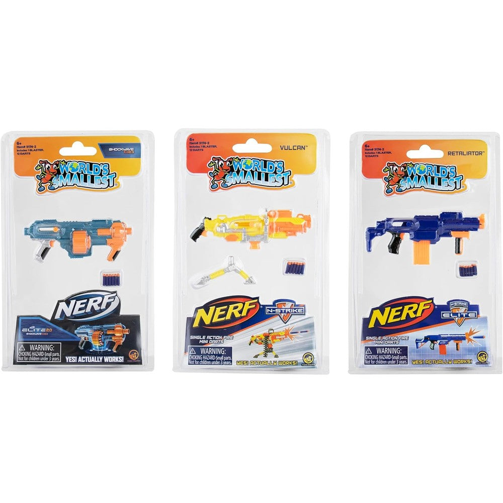World's Smallest Nerf N-Strike Elite 2.0 Blasters Series 2 Bundle set front view