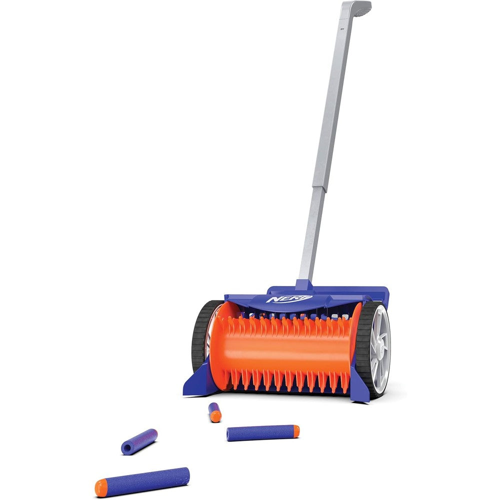 Nerf Elite Dart Rover front view showing mesh bag and roller.