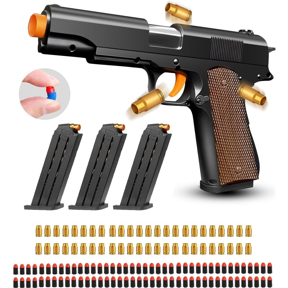LBDREXZ shell ejecting toy gun front view with soft foam bullets