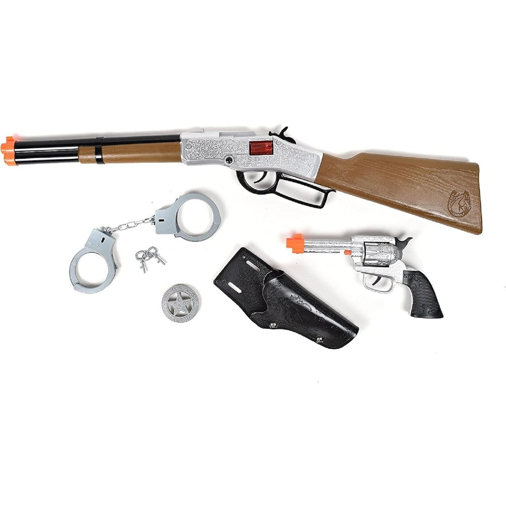 Maxx Action Wild West Cap Play Gun Toy Blaster Play Set front view showing six cowboy accessories