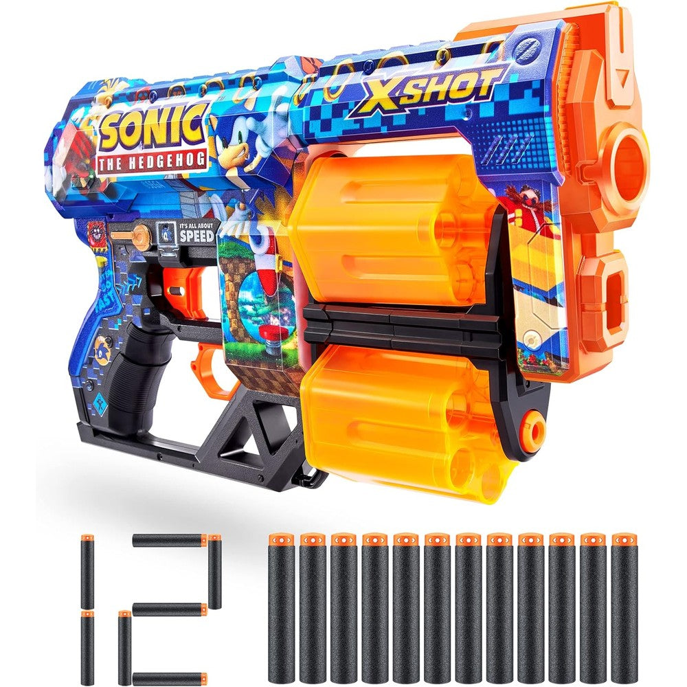 XSHOT Skins Dread Sonic the Hedgehog blaster front view showing dual barrels