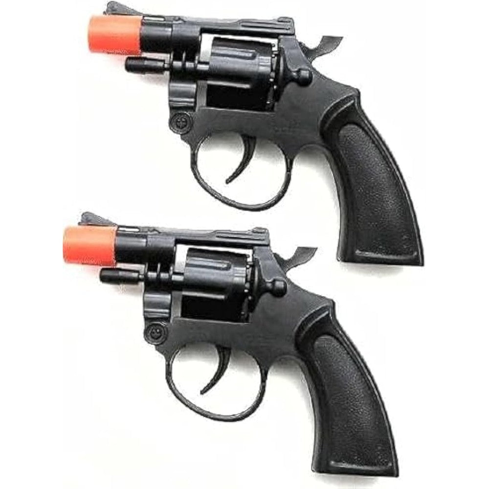 Magic Source police style toy cap gun set of two front view for premium kids roleplay toys.