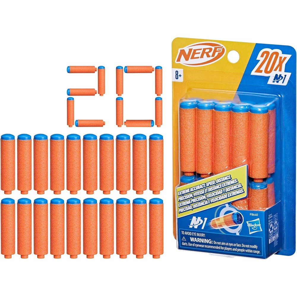 Nerf N Series N1 Darts 20 pack front view showcasing premium foam ammunition.