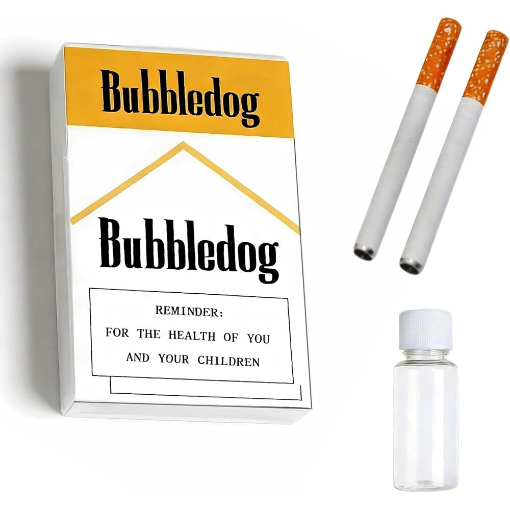Generic bubble blower set with two wands and refillable bottle front view