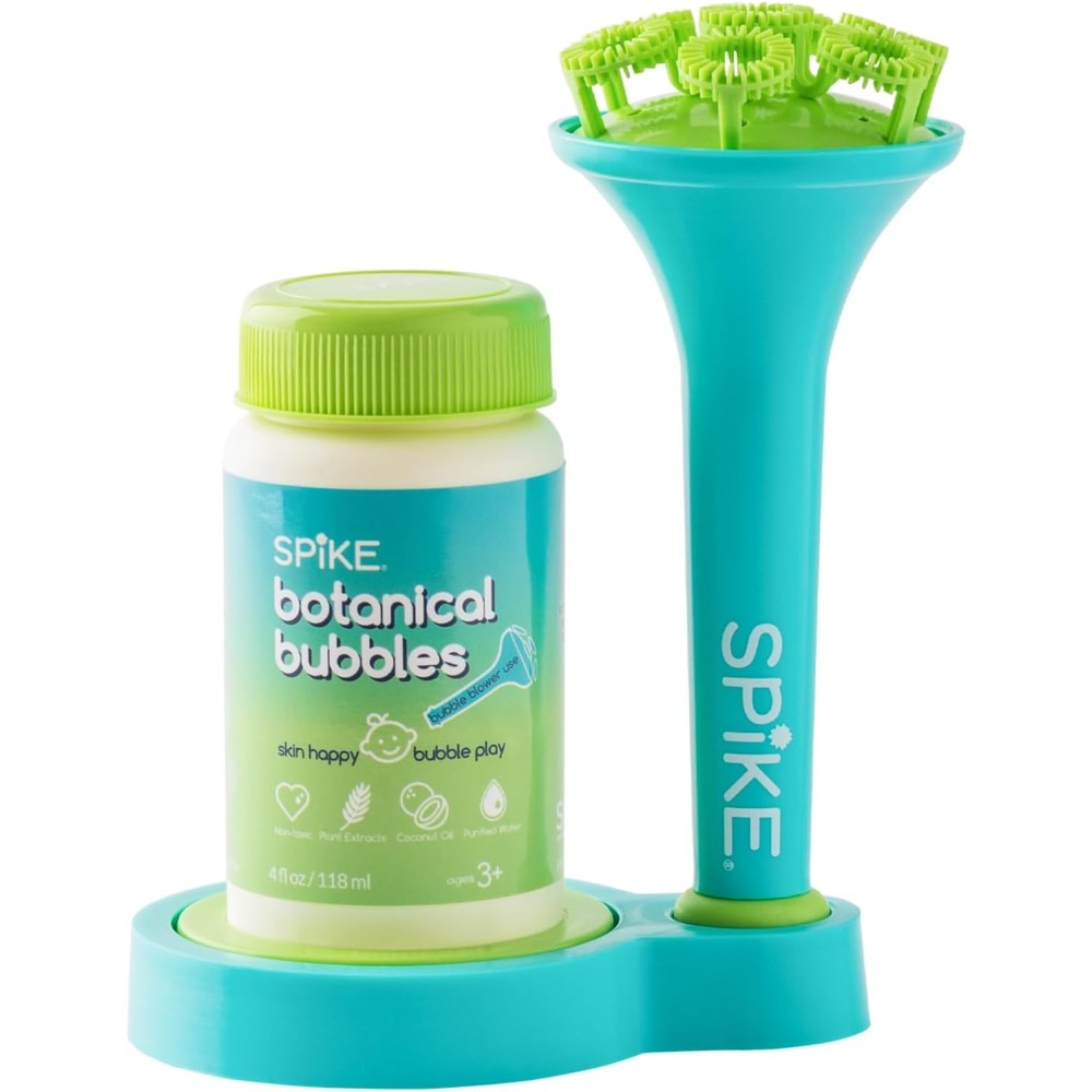 Innobaby Spike Bubble Blower aqua wand and dipping tray front view