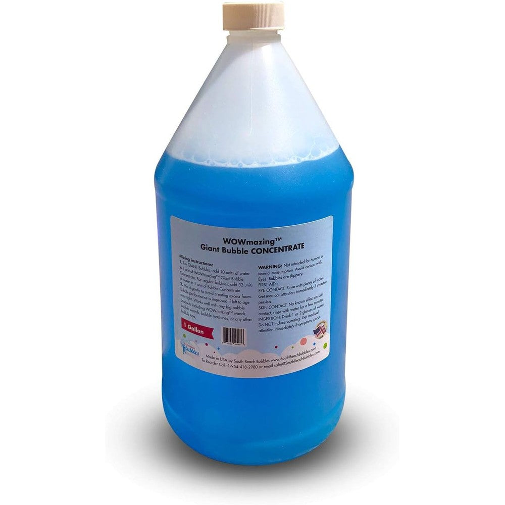 WOWMAZING Big Bubble Concentrate front view of one gallon jug for giant outdoor bubbles