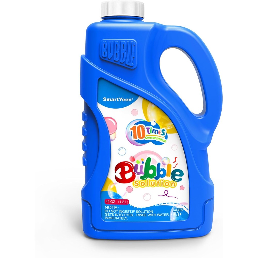 SmartYeen concentrated bubble solution refill front view for kids outdoor toys.