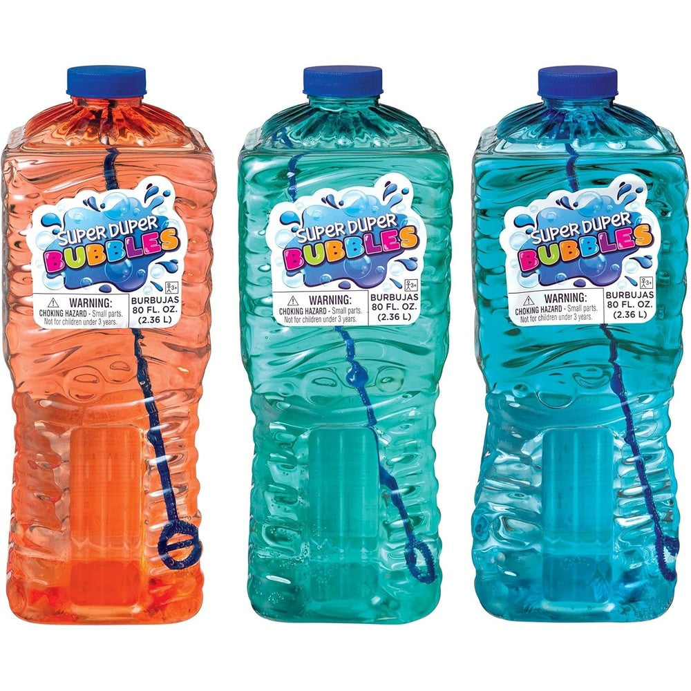 Amscan Super Duper Bubbles eighty fluid ounce front view bottle for outdoor events