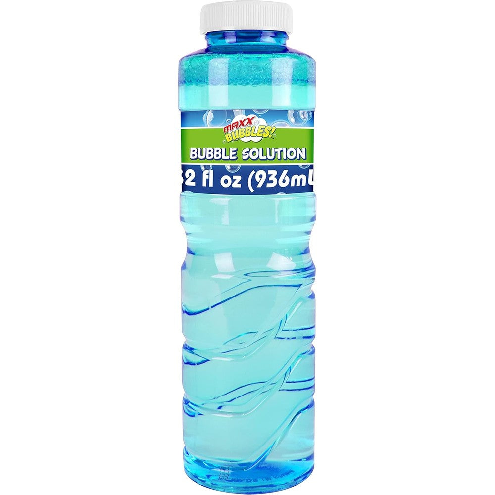 Maxx Bubbles Bubble Solution front view premium refill bottle for kids outdoor play