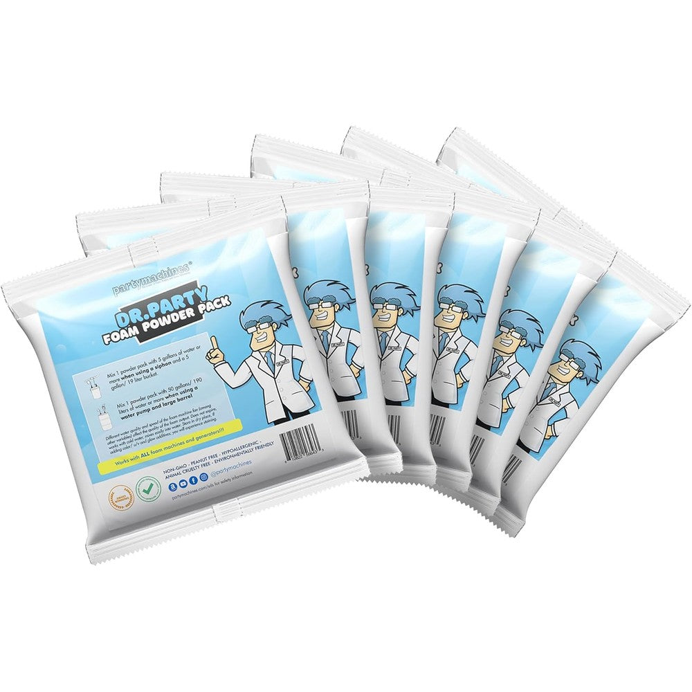 Partymachines Dr Party foam powder packs front view premium event supplies