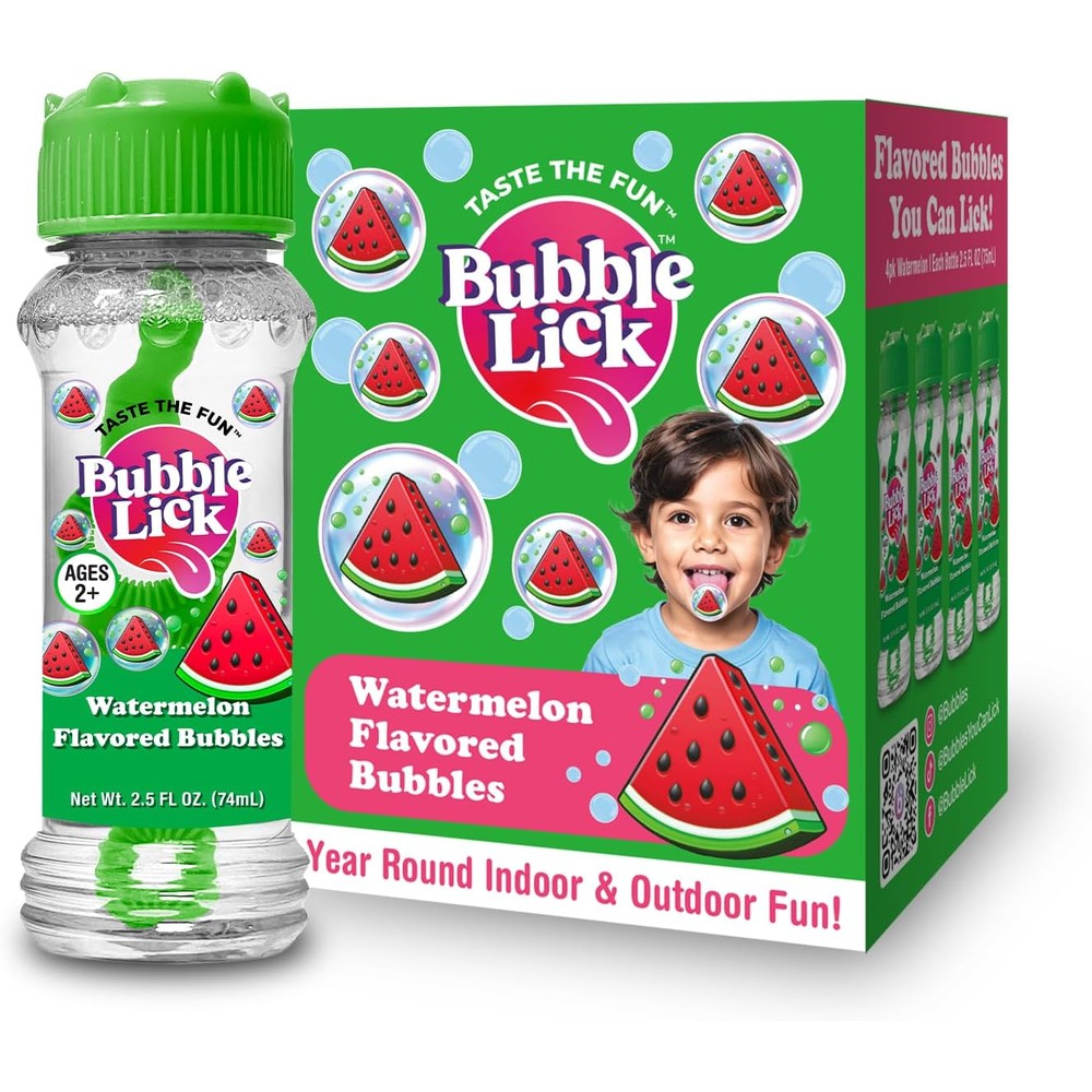 BubbleLick Juicy Watermelon Splash 4 Pack front view of packaging