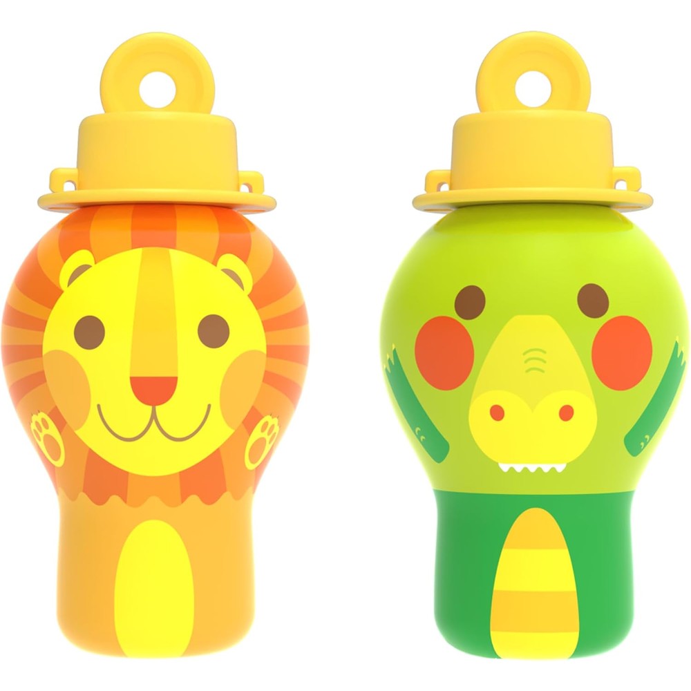 Uncle Bubble No Spill Bubble Tumbler front view showing lion design