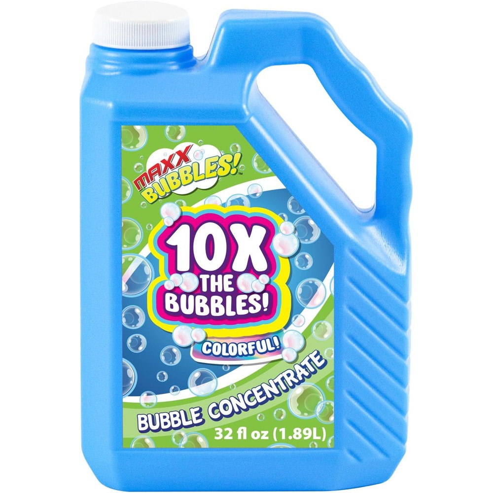 Maxx Bubbles giant bubble solution refill concentrate front view bottle for kids outdoor games