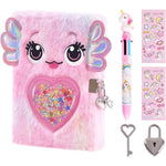 PrinBarBee Axolotl plush diary front view with lock