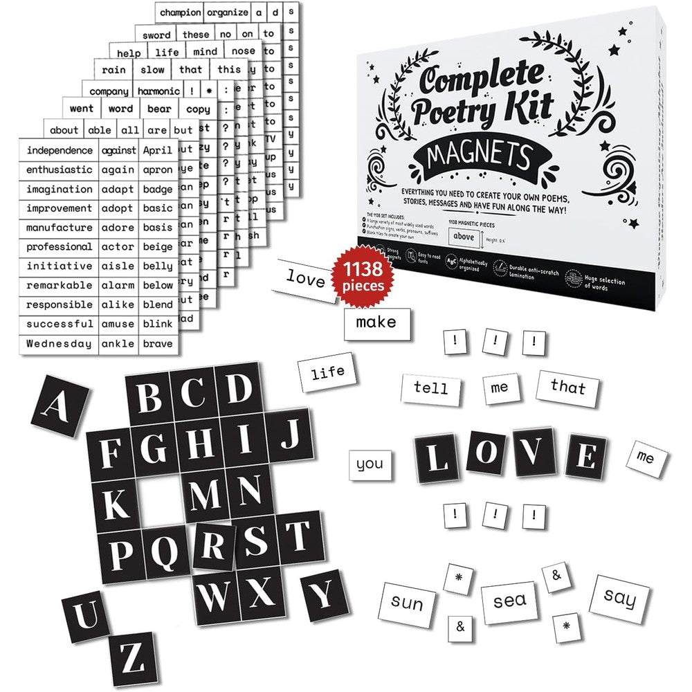 Simply Magic 1138 Pieces Complete Poetry Magnets Kit front view
