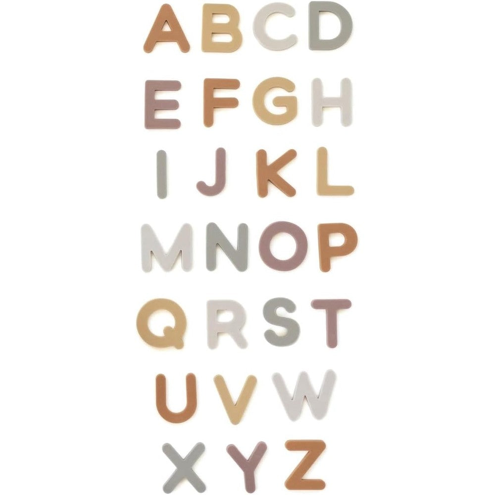 Brooklyn Neutral silicone magnetic alphabet letters front view