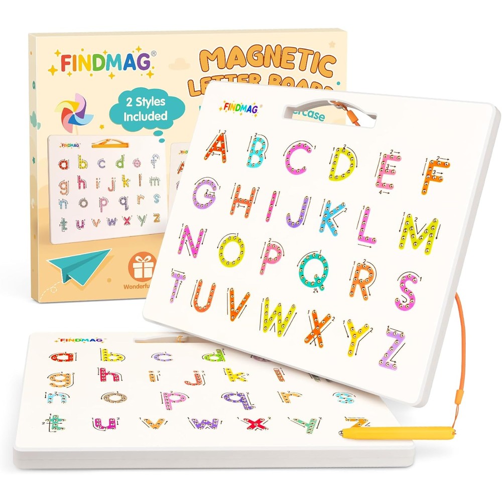 Findmag Magnetic Alphabet Tracing Board front view