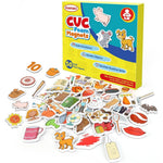 Kasfalci CVC Word Games set with 50 magnetic foam objects on a white background
