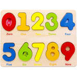 Aile wooden preschool number puzzle front view for toddlers