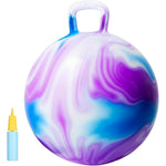 INPANY hopper ball front view showing purple clouds marbled pattern and handle