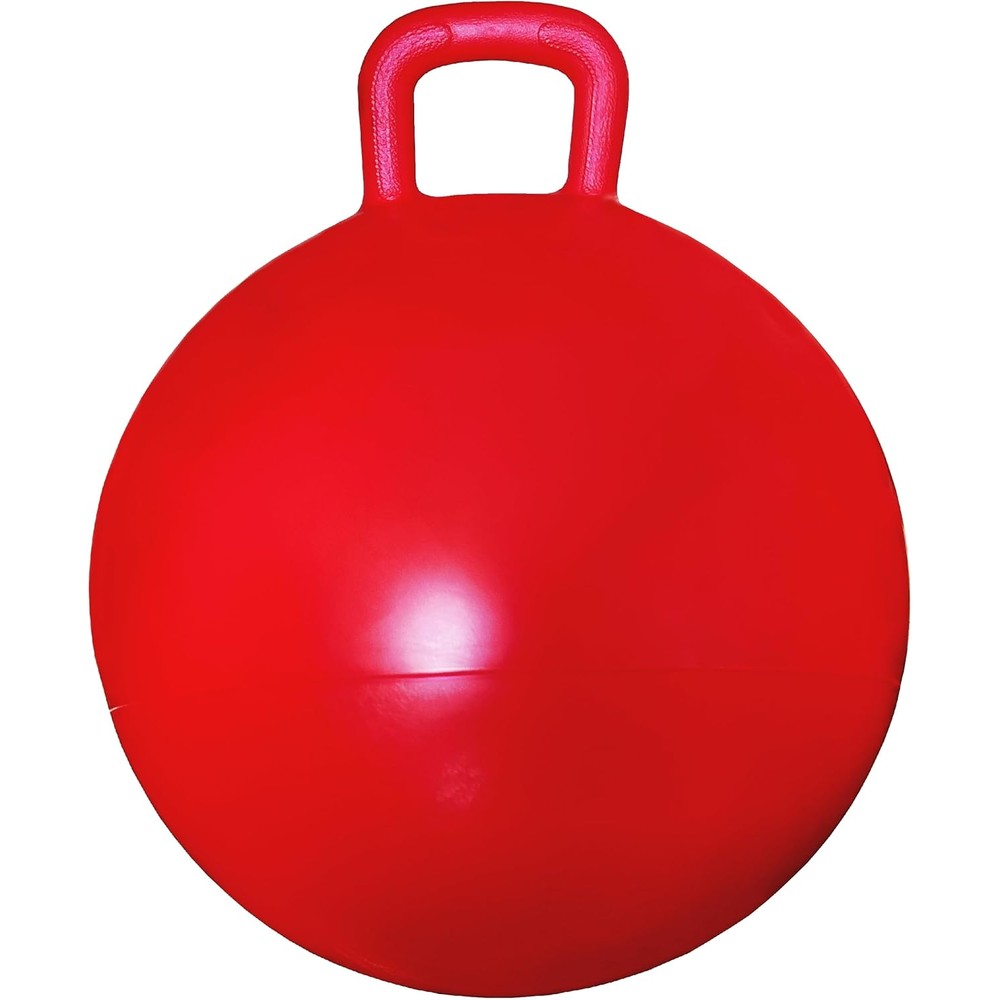 AppleRound Hippity Hoppity jumping ball front view in plain red color with durable grab handle