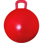 AppleRound Hippity Hoppity jumping ball front view in plain red color with durable grab handle