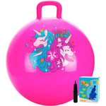 Earwig U&C Planet Hopper Ball front view showing the pink unicorn graphic and handle