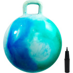 EVERICH TOY Hopper Ball front view showing blue and green cloud pattern with single loop handle