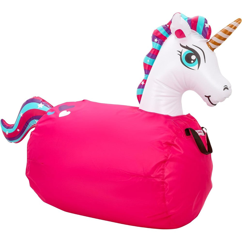 Waddle large inflatable bouncy hopper pink unicorn front view