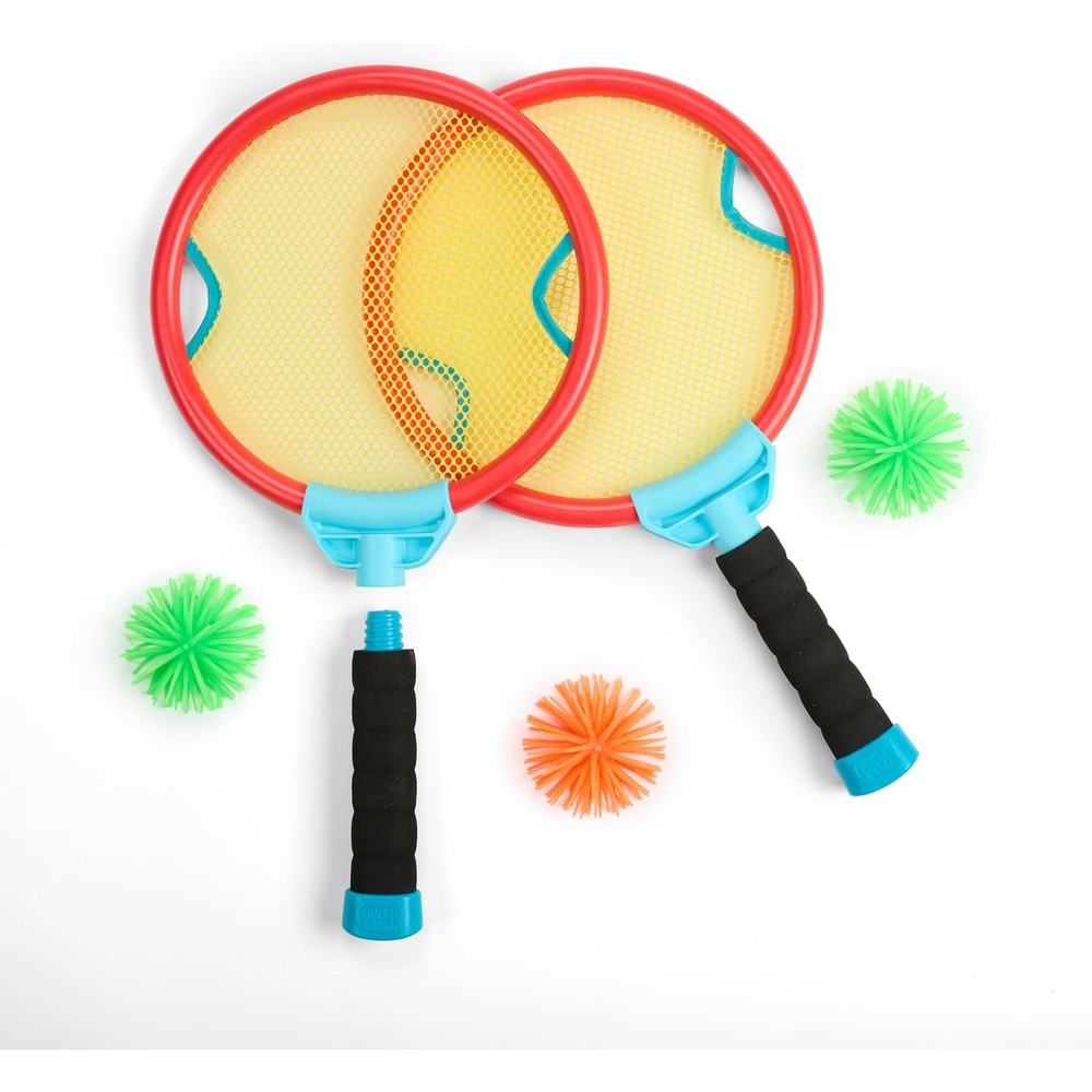 Chuckle & Roar 2 in 1 Pogo Paddles outdoor volley play set front view packaging