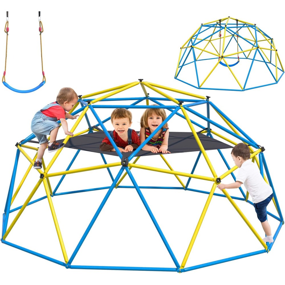 YDTOP climbing dome backyard jungle gym front view setup on grass