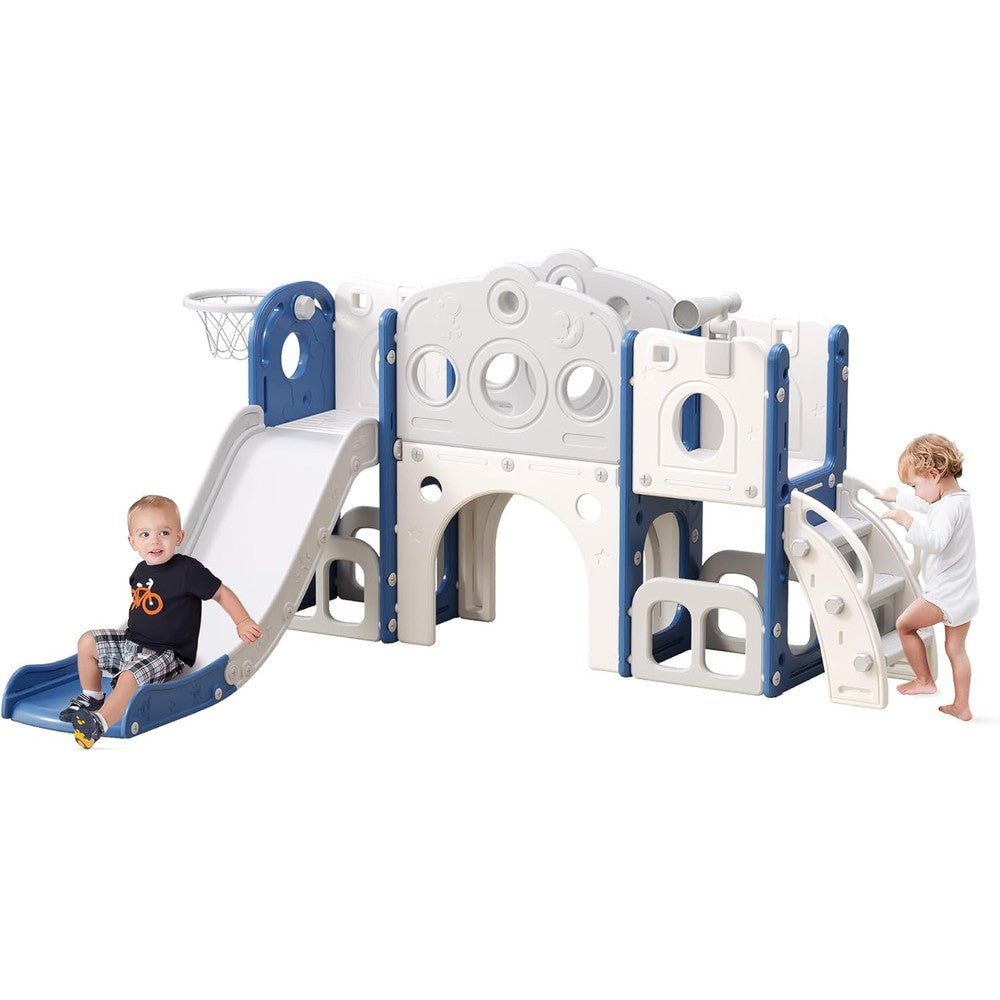 CuFun 8 in 1 toddler slide front view indoor playset