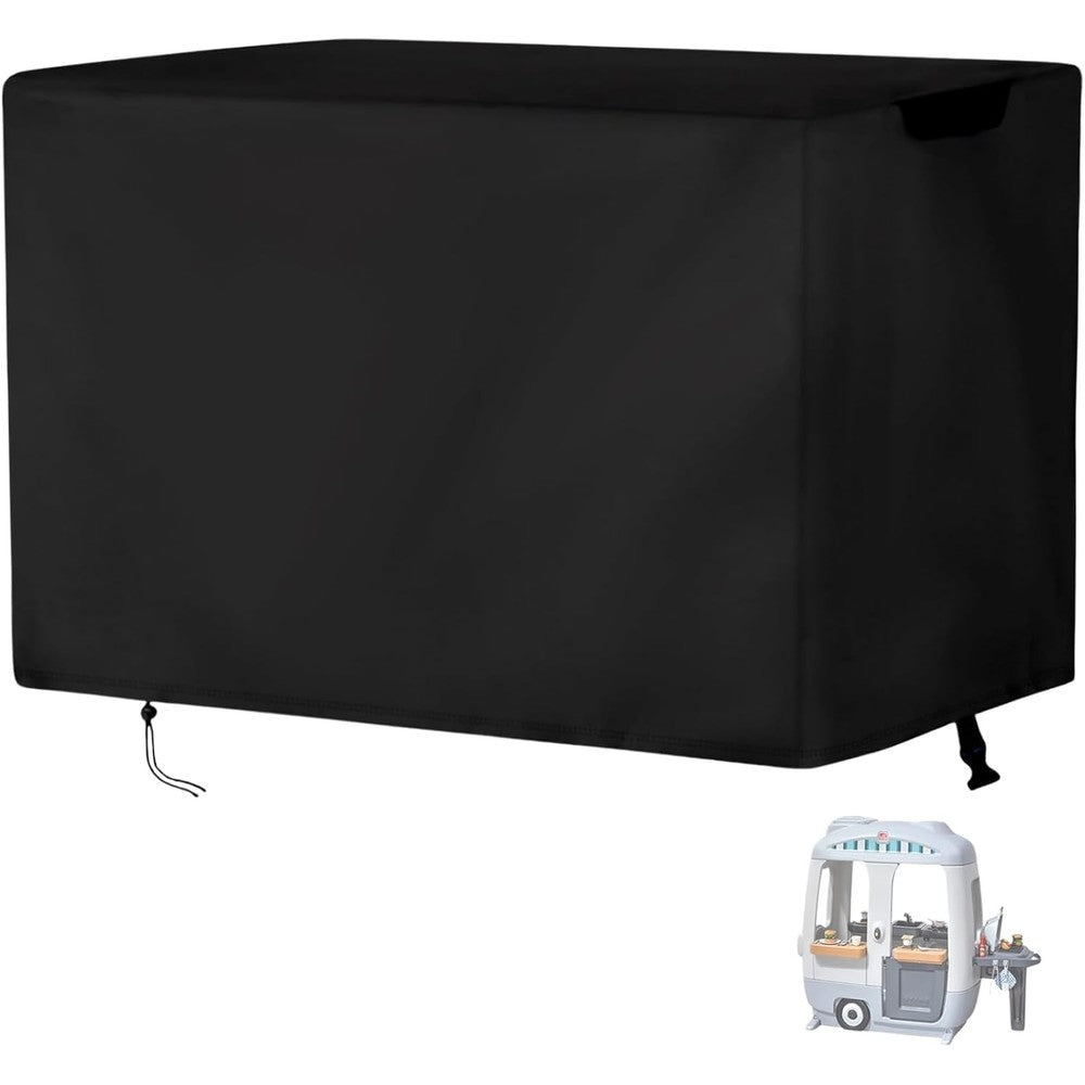 Andacar Waterproof Outdoor Playhouse Cover front view protecting a plastic playhouse.