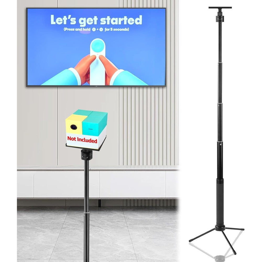 BQDQYBS tripod stand for Nex Playground console front view holding gaming device.
