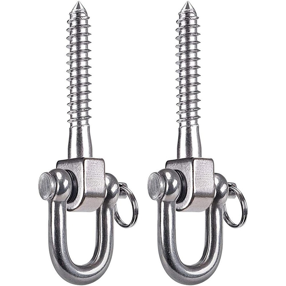 Seleware stainless steel swing hangers 2 pack front view heavy duty hooks