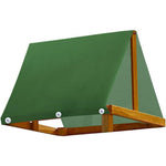 NINEFOX Swing Canopy Replacement front view installed on a wooden backyard playground structure.