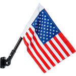 Ifeolo American flag and pole swing set accessories front view installed on backyard playhouse