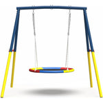 KDYMOD saucer swing with metal frame front view outdoor backyard playset