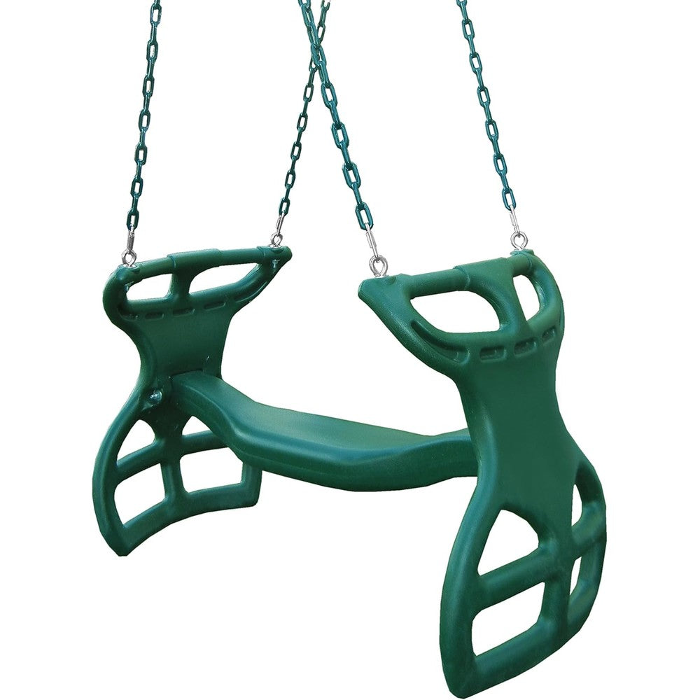 Swing-N-Slide heavy duty two person dual glider swing front view on backyard playset