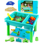 Uiopy Sandbox Kit Sand Table front view with dinosaur molds
