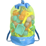 EocuSun large mesh beach bag front view showing drawstring backpack design