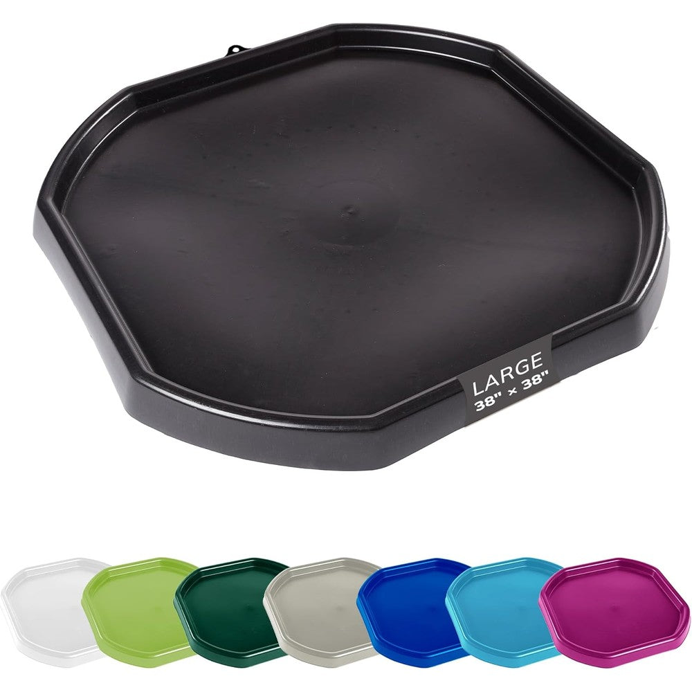 MEKA Large Tuff Tray front view showing the black octagonal sensory activity surface.