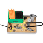 Stylor Dumpster Fire Zen Garden Desk Decor front view with accessories