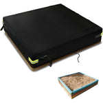 Uquuxstar 4x4 feet black square sandbox cover front view